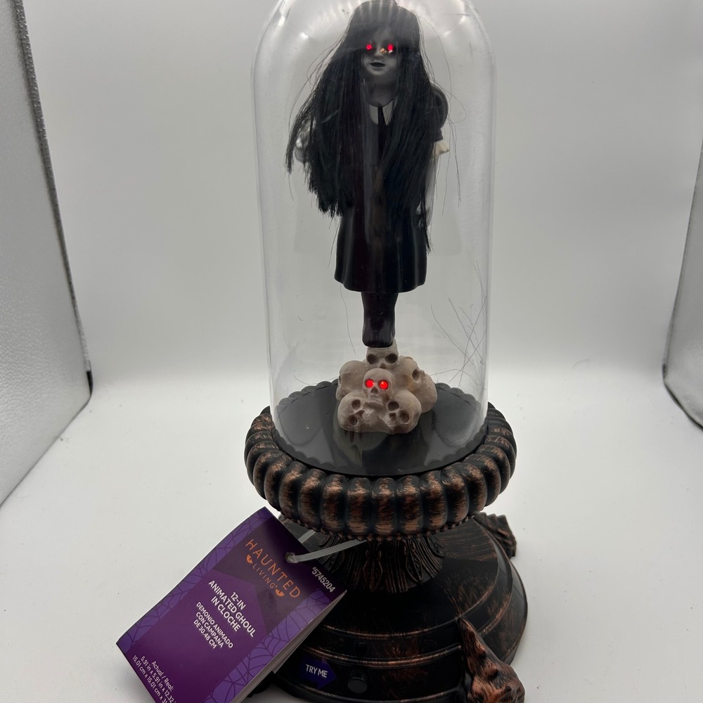 Haunted Living 12in Animated Ghoul in Cloche Halloween Prop 5745204 Red LED Eyes